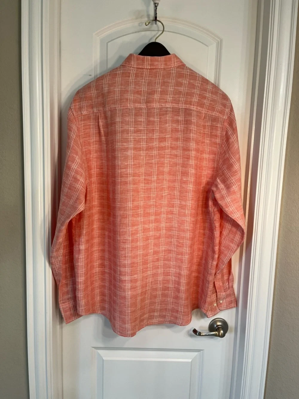 Tommy Bahama Linen Coral Plaid Linen-Blend Button-Up Shirt - Men's - Picture 4 of 5